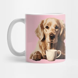 Golden Retriever Drinking Coffee Mug